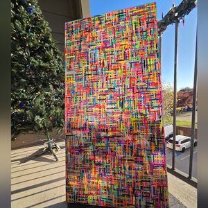 [SOLD] ORIGINAL-COLORFUL, BRIGHT, VIBRANT MOSAIC STYLE MULTILAYER RESIN COLLAGE